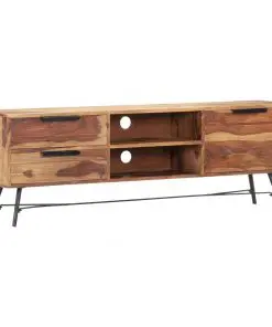 vidaXL TV Cabinet 140x28x47 cm Solid Sheesham Wood