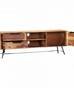 vidaXL TV Cabinet 140x28x47 cm Solid Sheesham Wood