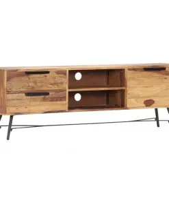 vidaXL TV Cabinet 140x28x47 cm Solid Sheesham Wood