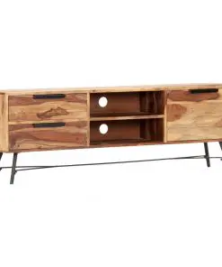 vidaXL TV Cabinet 140x28x47 cm Solid Sheesham Wood