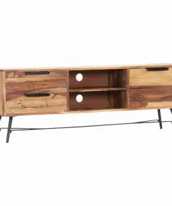 vidaXL TV Cabinet 140x28x47 cm Solid Sheesham Wood