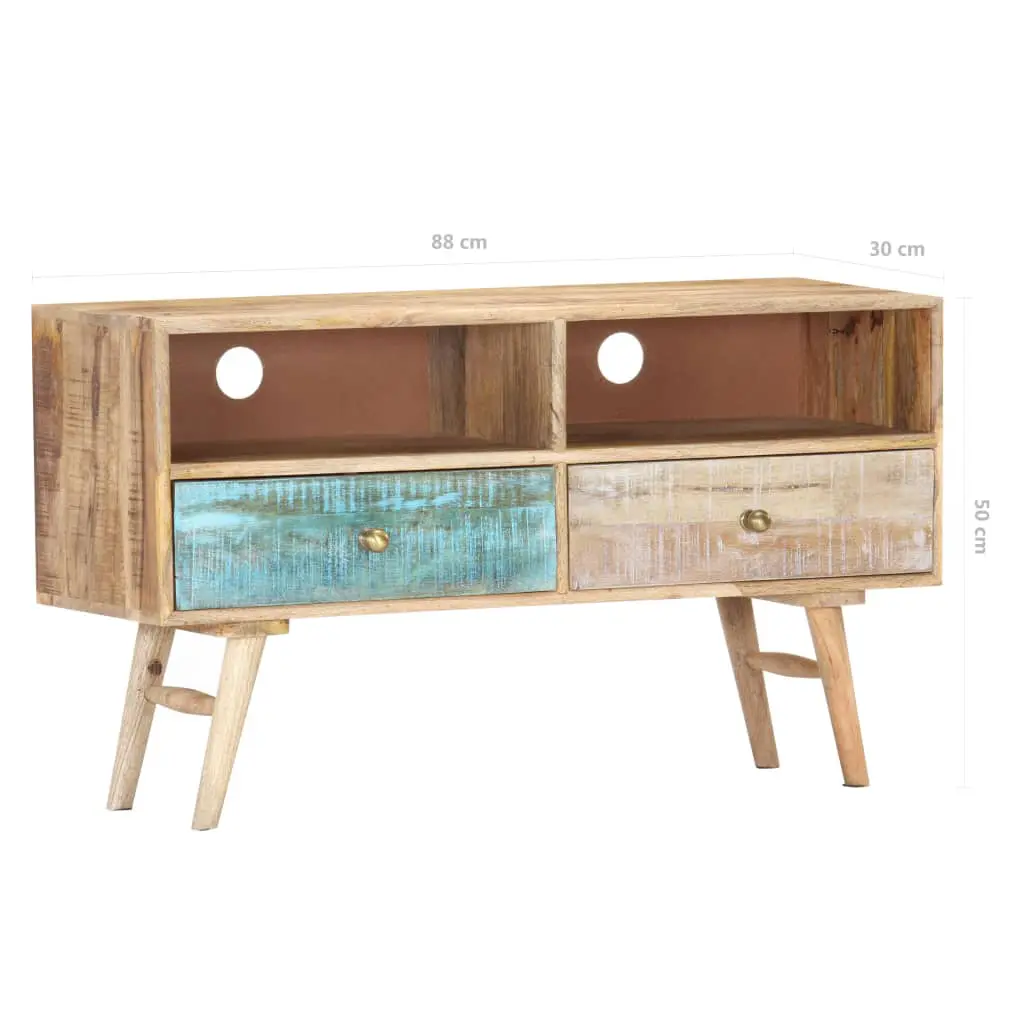 vidaXL TV Cabinet 88x30x50 cm Solid Mango Wood