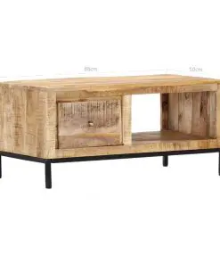 vidaXL Coffee Table 88x50x42 cm Solid Mango Wood