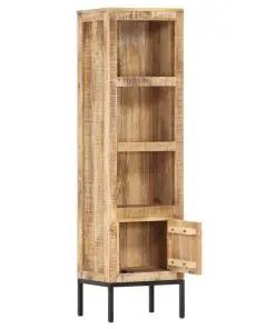 vidaXL Highboard 38x30x137 cm Solid Rough Mango Wood