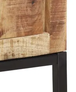 vidaXL Highboard 38x30x137 cm Solid Rough Mango Wood