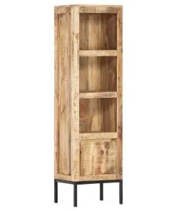 vidaXL Highboard 38x30x137 cm Solid Rough Mango Wood