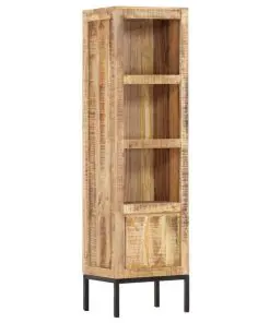 vidaXL Highboard 38x30x137 cm Solid Rough Mango Wood