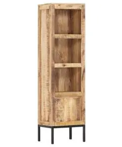 vidaXL Highboard 38x30x137 cm Solid Rough Mango Wood