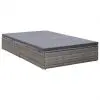 vidaXL Double Sun Lounger with Cushion Poly Rattan Grey