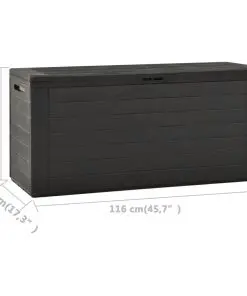 vidaXL Garden Storage Box Anthracite 116x44x55 cm