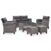 vidaXL 6 Piece Garden Sofa Set with Cushions Poly Rattan Dark Grey vidaXL 6 Piece Garden Sofa Set with Cushions Poly Rattan Dark Grey