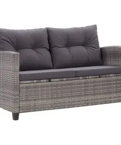 vidaXL 6 Piece Garden Sofa Set with Cushions Poly Rattan Dark Grey
