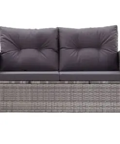 vidaXL 6 Piece Garden Sofa Set with Cushions Poly Rattan Dark Grey