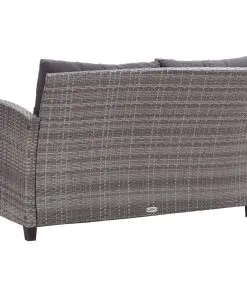 vidaXL 6 Piece Garden Sofa Set with Cushions Poly Rattan Dark Grey