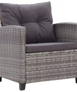 vidaXL 6 Piece Garden Sofa Set with Cushions Poly Rattan Dark Grey