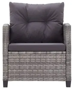 vidaXL 6 Piece Garden Sofa Set with Cushions Poly Rattan Dark Grey