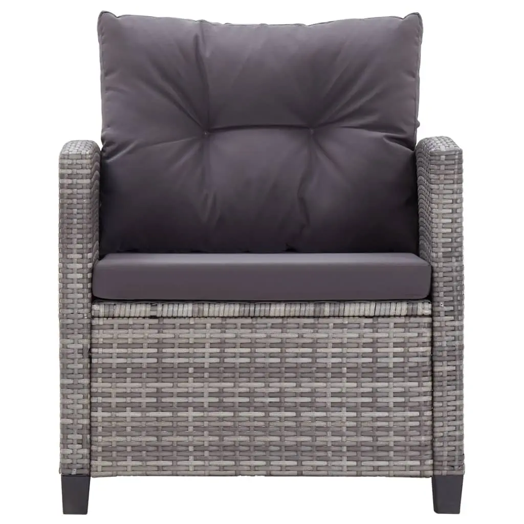 vidaXL 6 Piece Garden Sofa Set with Cushions Poly Rattan Dark Grey