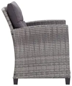 vidaXL 6 Piece Garden Sofa Set with Cushions Poly Rattan Dark Grey