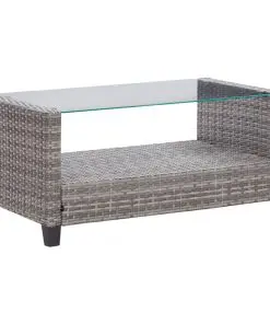 vidaXL 6 Piece Garden Sofa Set with Cushions Poly Rattan Dark Grey