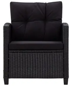 vidaXL 6 Piece Garden Sofa Set with Cushions Poly Rattan Black