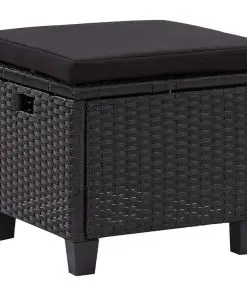 vidaXL 6 Piece Garden Sofa Set with Cushions Poly Rattan Black