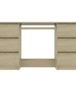 vidaXL Writing Desk Sonoma Oak 140x50x77 cm Chipboard