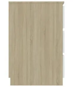 vidaXL Writing Desk White and Sonoma Oak 140x50x77 cm Chipboard