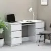 vidaXL Writing Desk High Gloss White 140x50x77 cm Chipboard