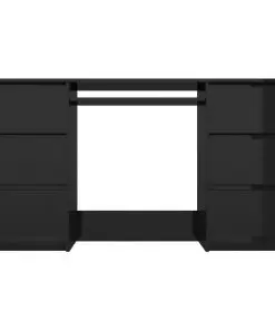 vidaXL Writing Desk High Gloss Black 140x50x77 cm Chipboard