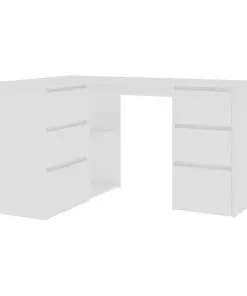 vidaXL Corner Desk White 145x100x76 cm Chipboard