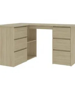 vidaXL Corner Desk Sonoma Oak 145x100x76 cm Chipboard
