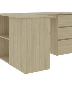vidaXL Corner Desk Sonoma Oak 145x100x76 cm Chipboard