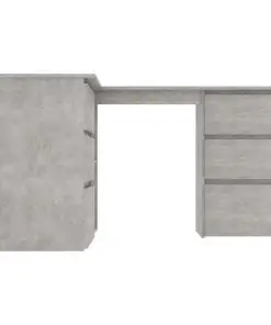 vidaXL Corner Desk Concrete Grey 145x100x76 cm Chipboard