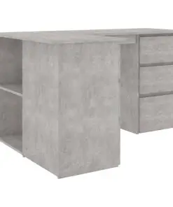 vidaXL Corner Desk Concrete Grey 145x100x76 cm Chipboard