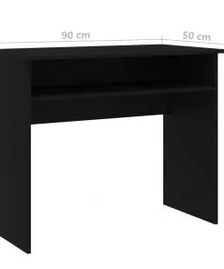 vidaXL Desk Black 90x50x74 cm Chipboard