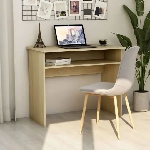 vidaXL Desk Sonoma Oak 90x50x74 cm Chipboard
