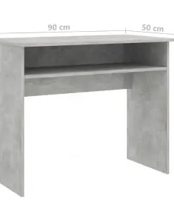 vidaXL Desk Concrete Grey 90x50x74 cm Chipboard
