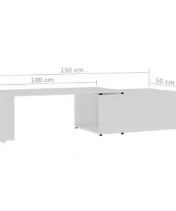 vidaXL Coffee Table White 150x50x35 cm Chipboard