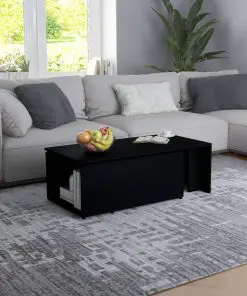 vidaXL Coffee Table Black 150x50x35 cm Chipboard