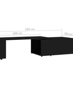 vidaXL Coffee Table Black 150x50x35 cm Chipboard