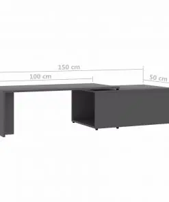 vidaXL Coffee Table Grey 150x50x35 cm Chipboard