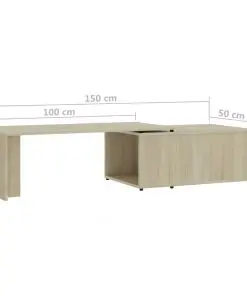 vidaXL Coffee Table Sonoma Oak 150x50x35 cm Chipboard