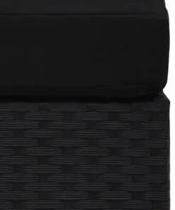 vidaXL Sectional Middle Sofa Poly Rattan Black