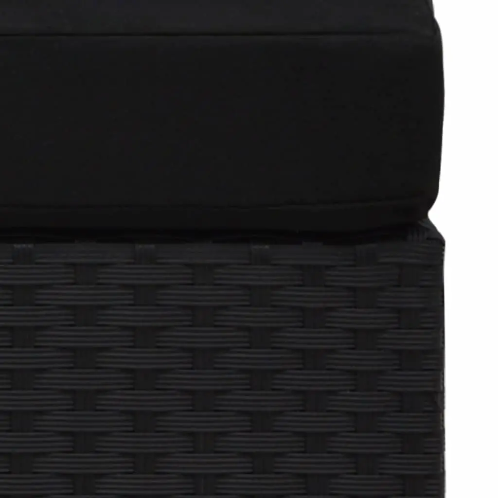 vidaXL Sectional Middle Sofa Poly Rattan Black