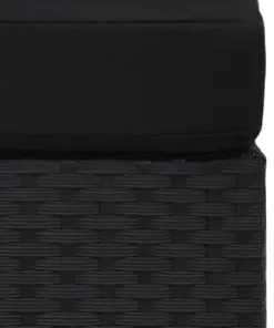 vidaXL Sectional Corner Sofa with Left Armrest Poly Rattan Black