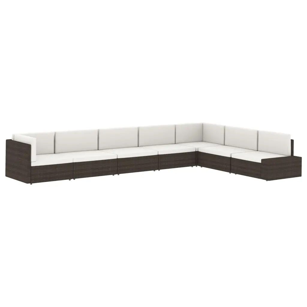 vidaXL Sectional Corner Sofa with Left Armrest Poly Rattan Black