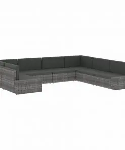 vidaXL Sectional Corner Sofa with Left Armrest Poly Rattan Black