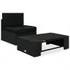 vidaXL 2 Piece Garden Lounge Set Poly Rattan Black