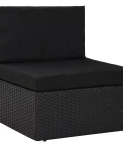 vidaXL 2 Piece Garden Lounge Set Poly Rattan Black