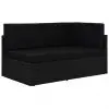 vidaXL Sectional Sofa 2-Seater Poly Rattan Black
